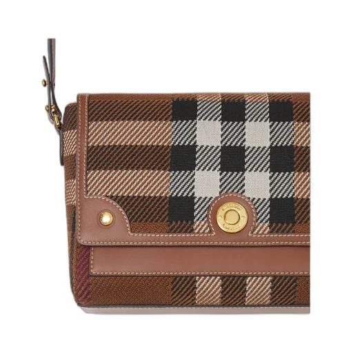 Note Knitted Check Pattern Crossbody Bag