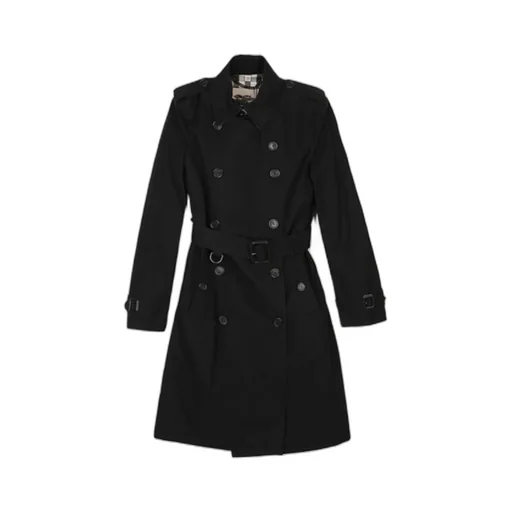 Lapel Double-Breasted Medium-Long Trench Coat