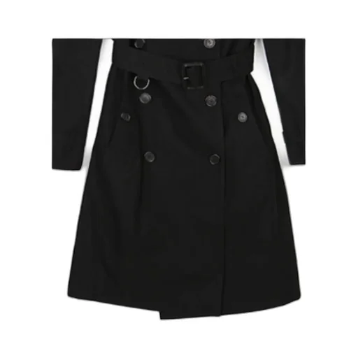 Lapel Double-Breasted Medium-Long Trench Coat