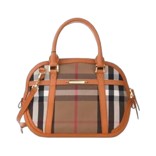 Checked Top Handle Bag