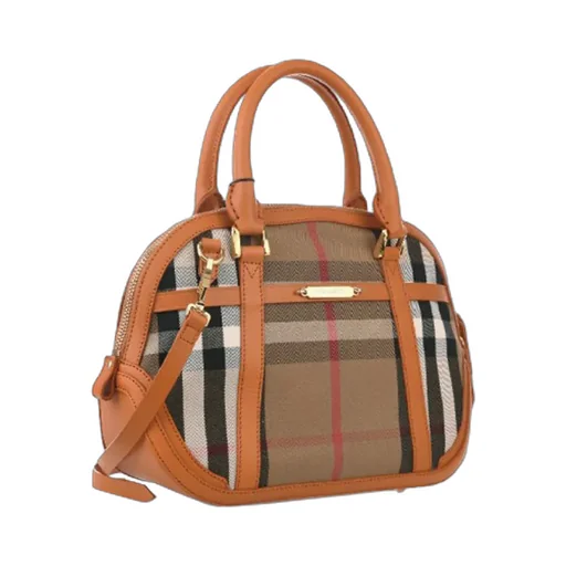 Checked Top Handle Bag