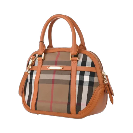 Checked Top Handle Bag