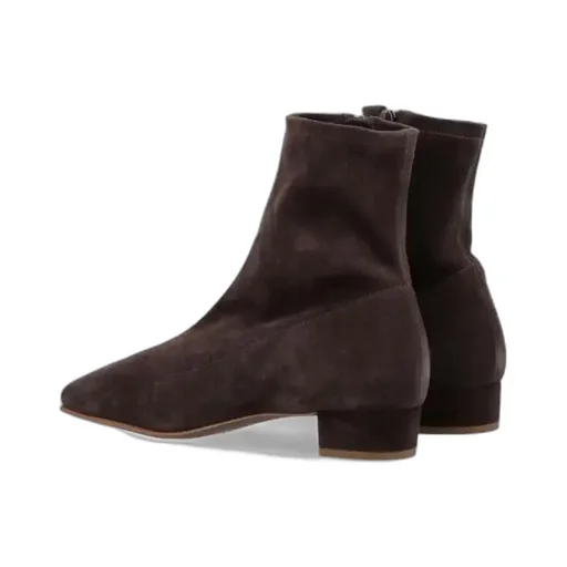 Suede Zip Ankle Boots