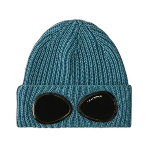 Goggle-Detail Ribbed-Wool Beanie Hat