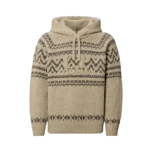 Jacquard Wool Hooded Sweater
