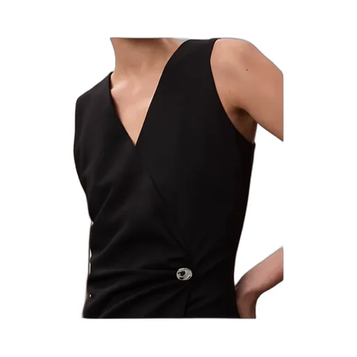 Sleeveless V-Neck Midi Dress