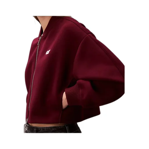 Logo-Detail Balloon-Sleeve Bomber Jacket