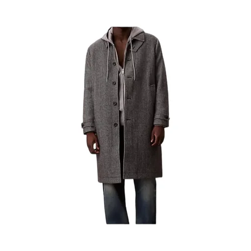 Single-Breasted Herringbone Coat