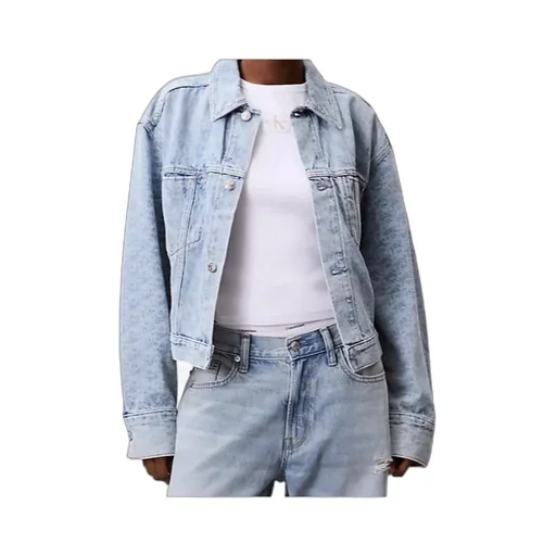 Monogram Logo Cropped Denim Jacket