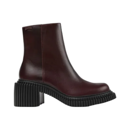 Pix London Leather Zip-Fastening Block-Heel Boots