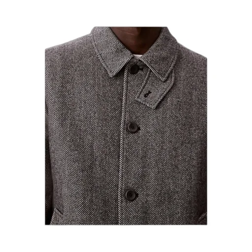 Single-Breasted Herringbone Coat