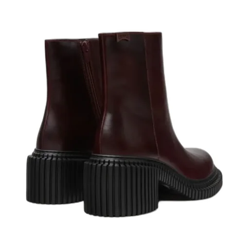 Pix London Leather Zip-Fastening Block-Heel Boots