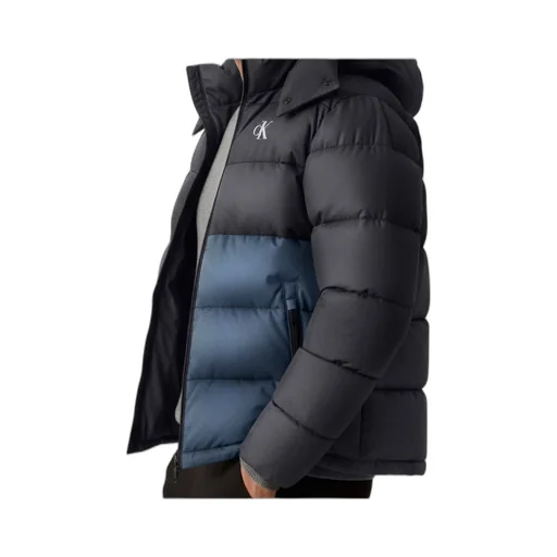 Hooded Colour-Block Puffer Jacket