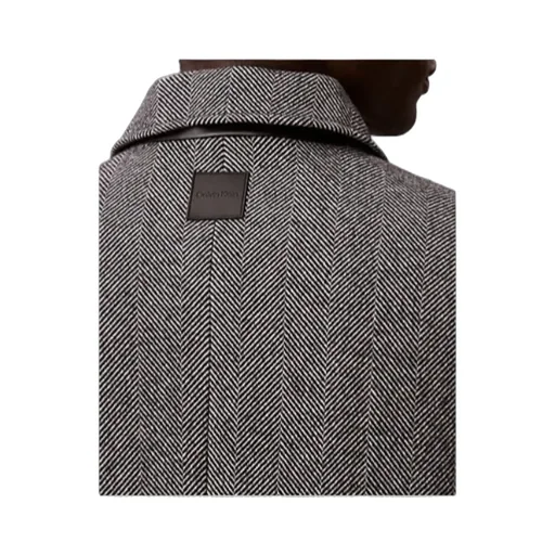 Single-Breasted Herringbone Coat