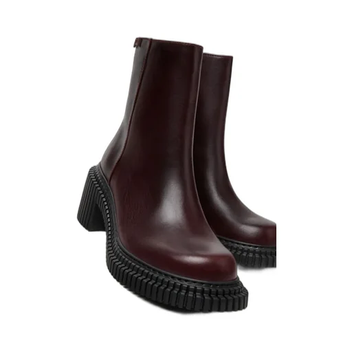 Pix London Leather Zip-Fastening Block-Heel Boots
