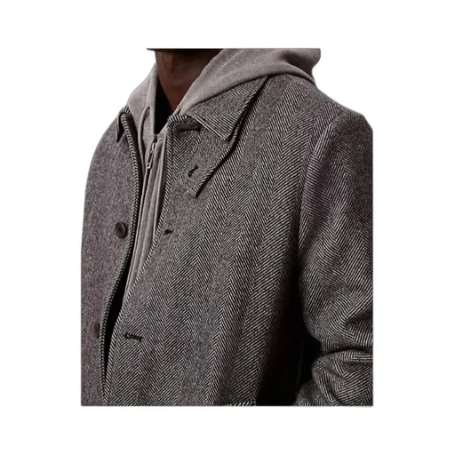 Single-Breasted Herringbone Coat