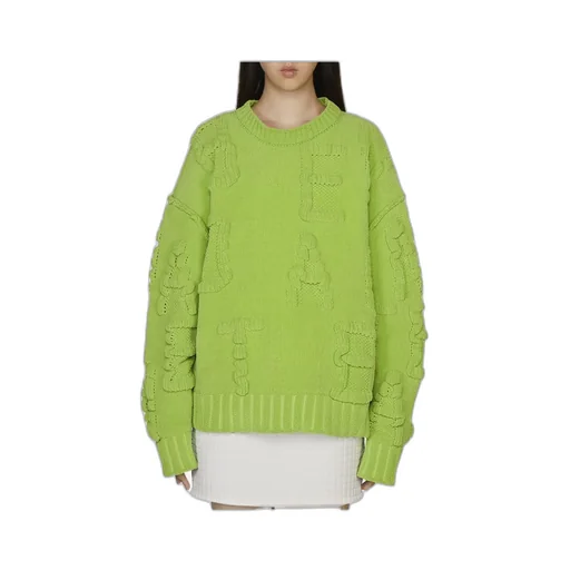 Alphabet Motif Ribbed-Knit Jumper