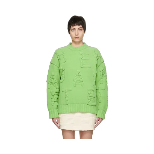 Alphabet Motif Ribbed-Knit Jumper