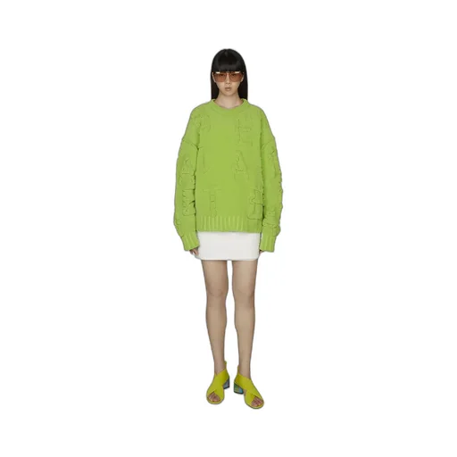 Alphabet Motif Ribbed-Knit Jumper