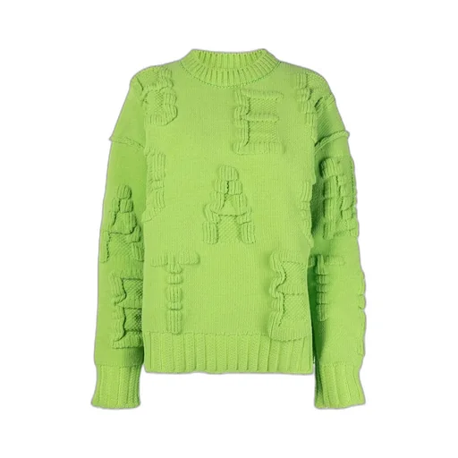 Alphabet Motif Ribbed-Knit Jumper