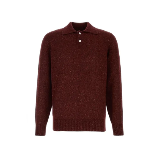 Flecked Knitted Polo Shirt