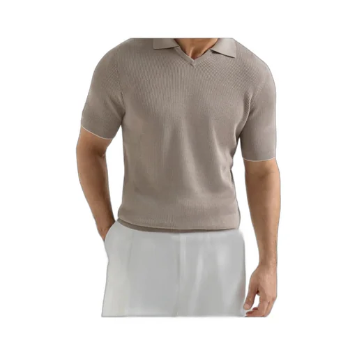 V-Neck Short-Sleeve Polo Shirt