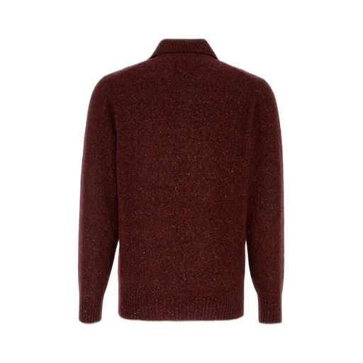 Flecked Knitted Polo Shirt