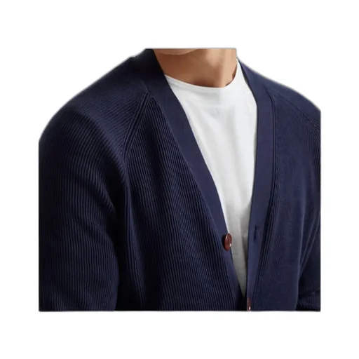 Ribbed Button Cardigan