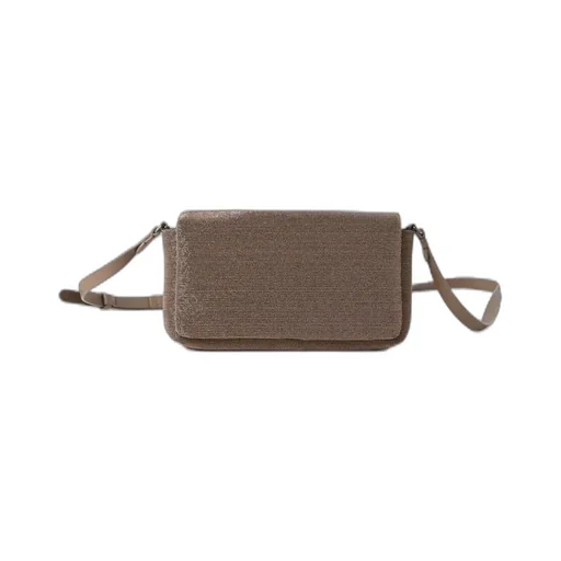 Monili-Embellished Flap Crossbody Bag