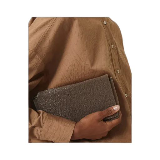 Monili-Embellished Flap Crossbody Bag