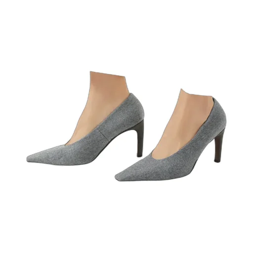 Water-Resistant Virgin Wool Flannel Heels With Precious Details