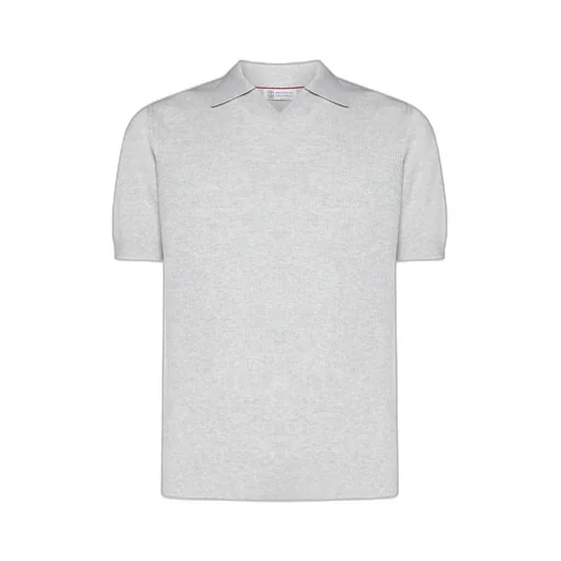 Fine-Knitted Ribbed Polo Shirt