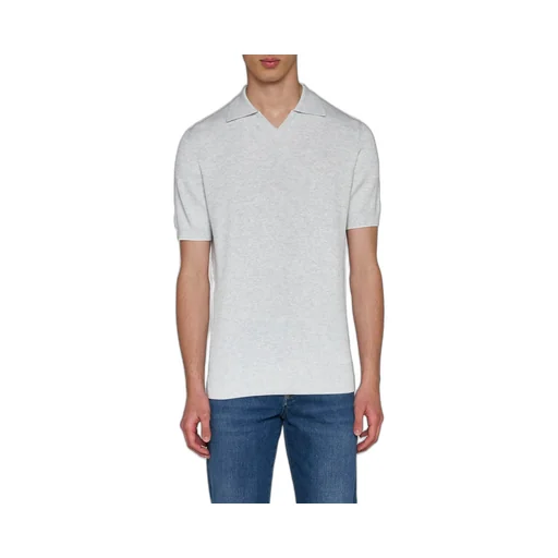 Fine-Knitted Ribbed Polo Shirt