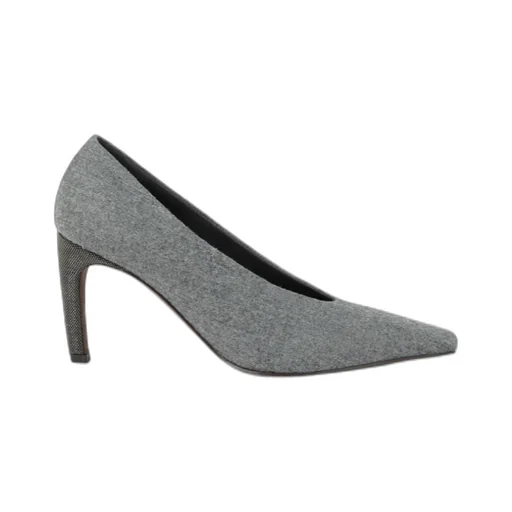 Water-Resistant Virgin Wool Flannel Heels With Precious Details