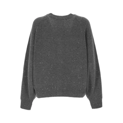 Sequin-Embellished Button Cardigan