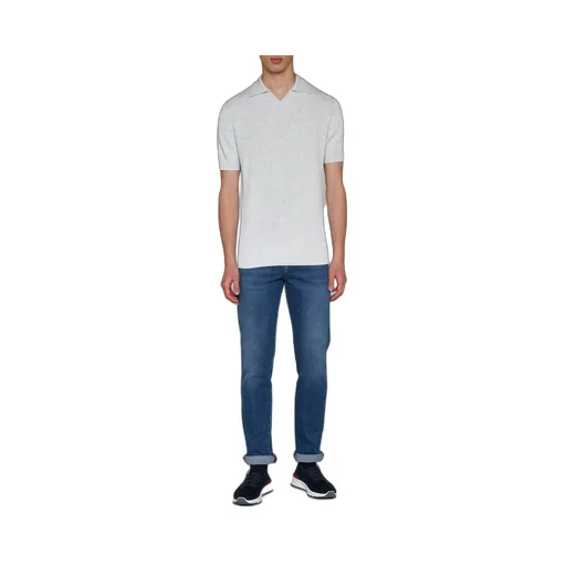 Fine-Knitted Ribbed Polo Shirt