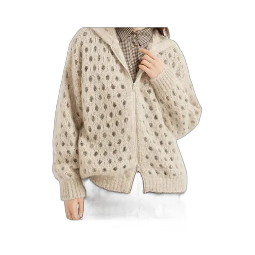 Zip-Up Hooded Cardigan