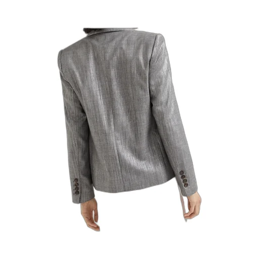 Lamé-Effect Double-Breasted Blazer