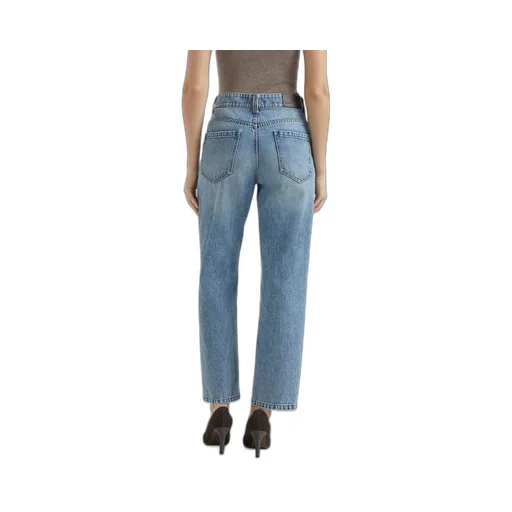 High-Waist Straight-Leg Jeans