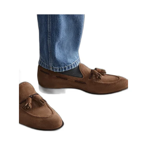 Tassel-Detail Suede Loafers