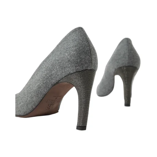 Water-Resistant Virgin Wool Flannel Heels With Precious Details