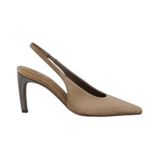 80Mm Suede Slingback Pumps