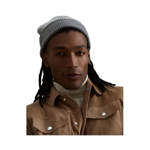 Contrast-Trimmed Knitted Beanie