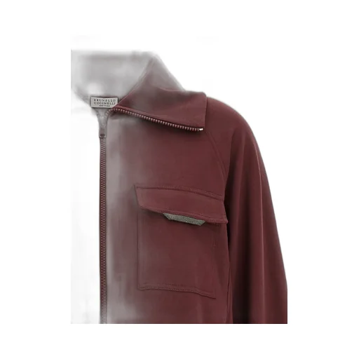 Flap-Pocket High-Neck Sweatshirt