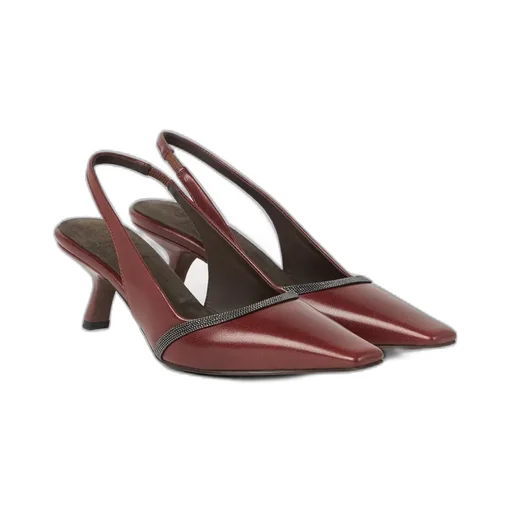 Square-Toed Slingback Heels