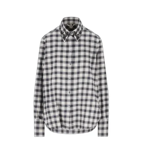 Checked Embellished Collar Shirt
