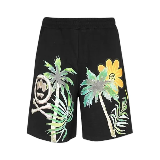 Palm Tree-Print Track Shorts