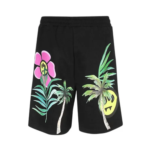 Palm Tree-Print Track Shorts