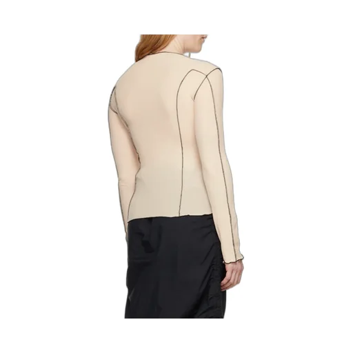 Exposed-Seams Ribbed T-Shirt