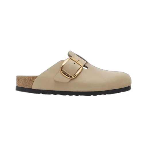 Boston Big Buckle Suede Mules